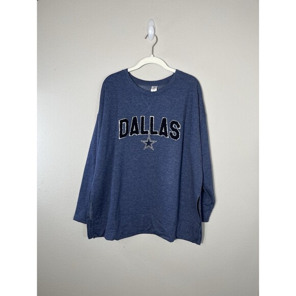 NFL DALLAS COWBOYS WOMENS NAVY BLUE CREW SLEEPWEAR - Picture 1 of 10